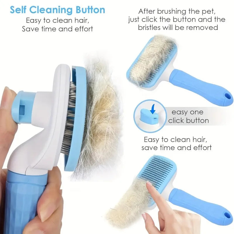One-Button Pet DE shedding Brush