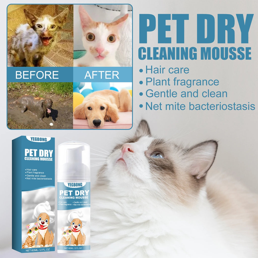 60ML No-rinse Pet Dry Cleaning Mousse