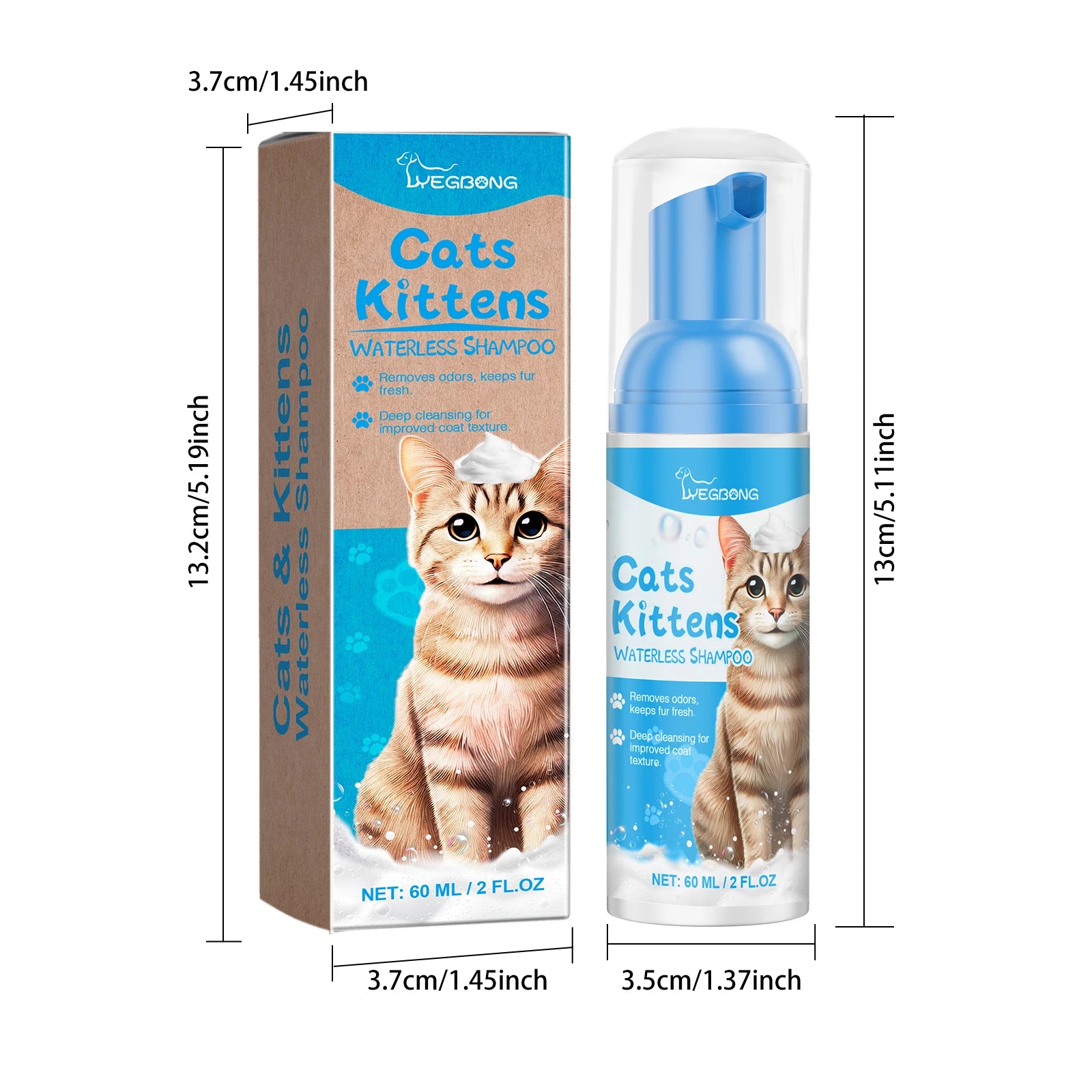 Cat No-rinse Cleaning Mousse Gentle Grooming Foam