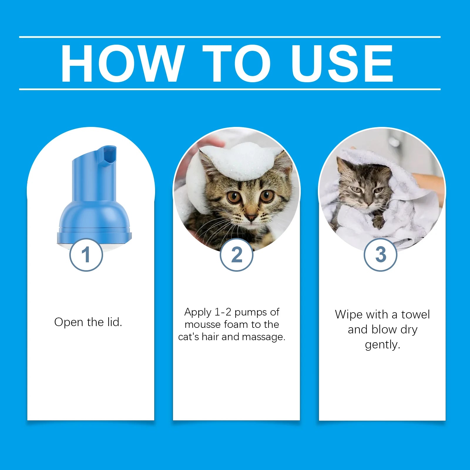 Cat No-rinse Cleaning Mousse Gentle Grooming Foam