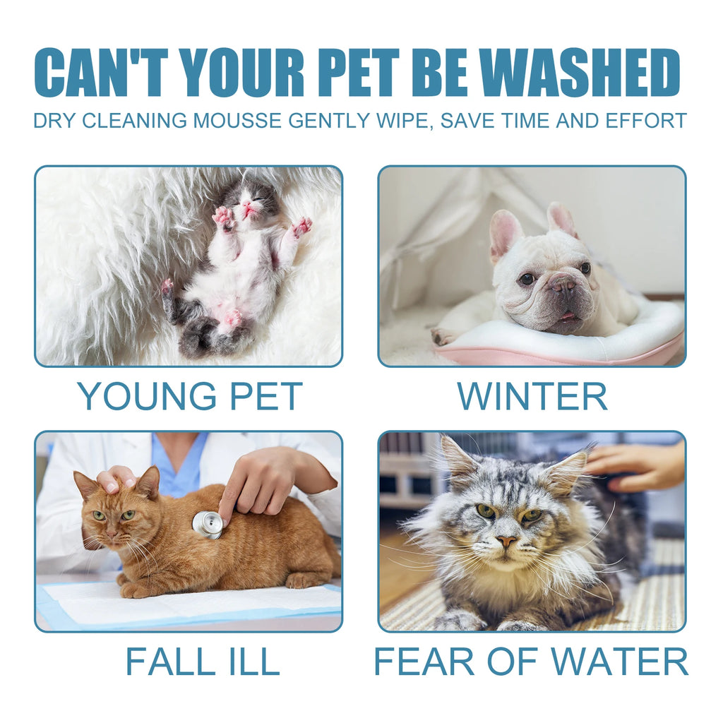 60ML No-rinse Pet Dry Cleaning Mousse