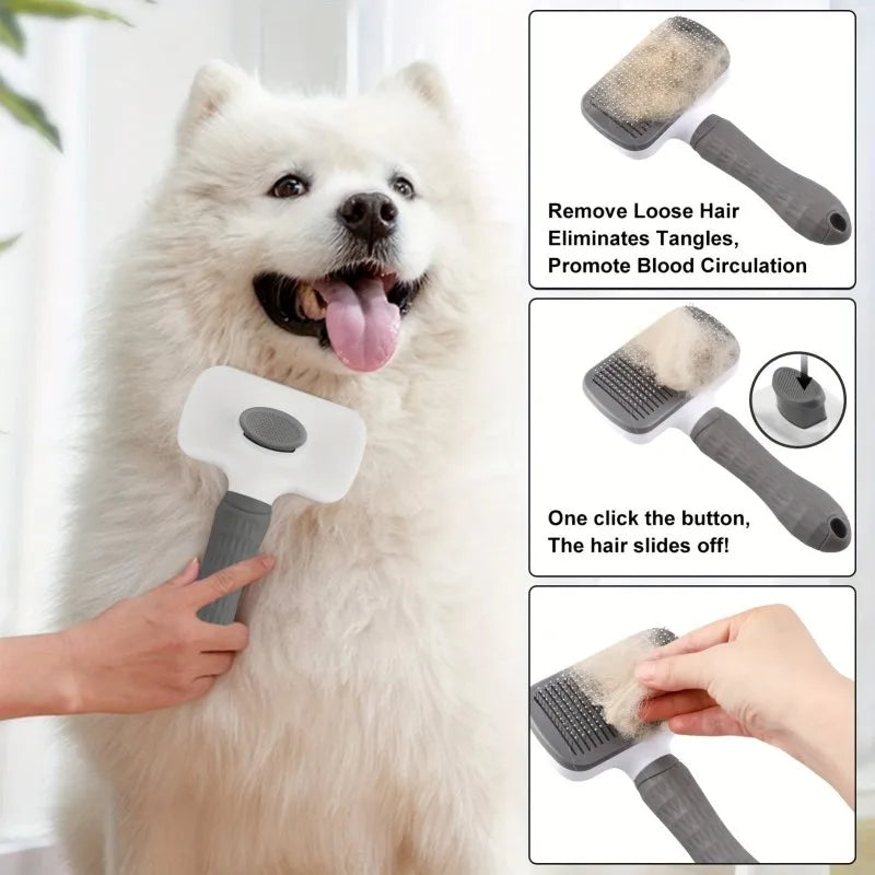 One-Button Pet DE shedding Brush