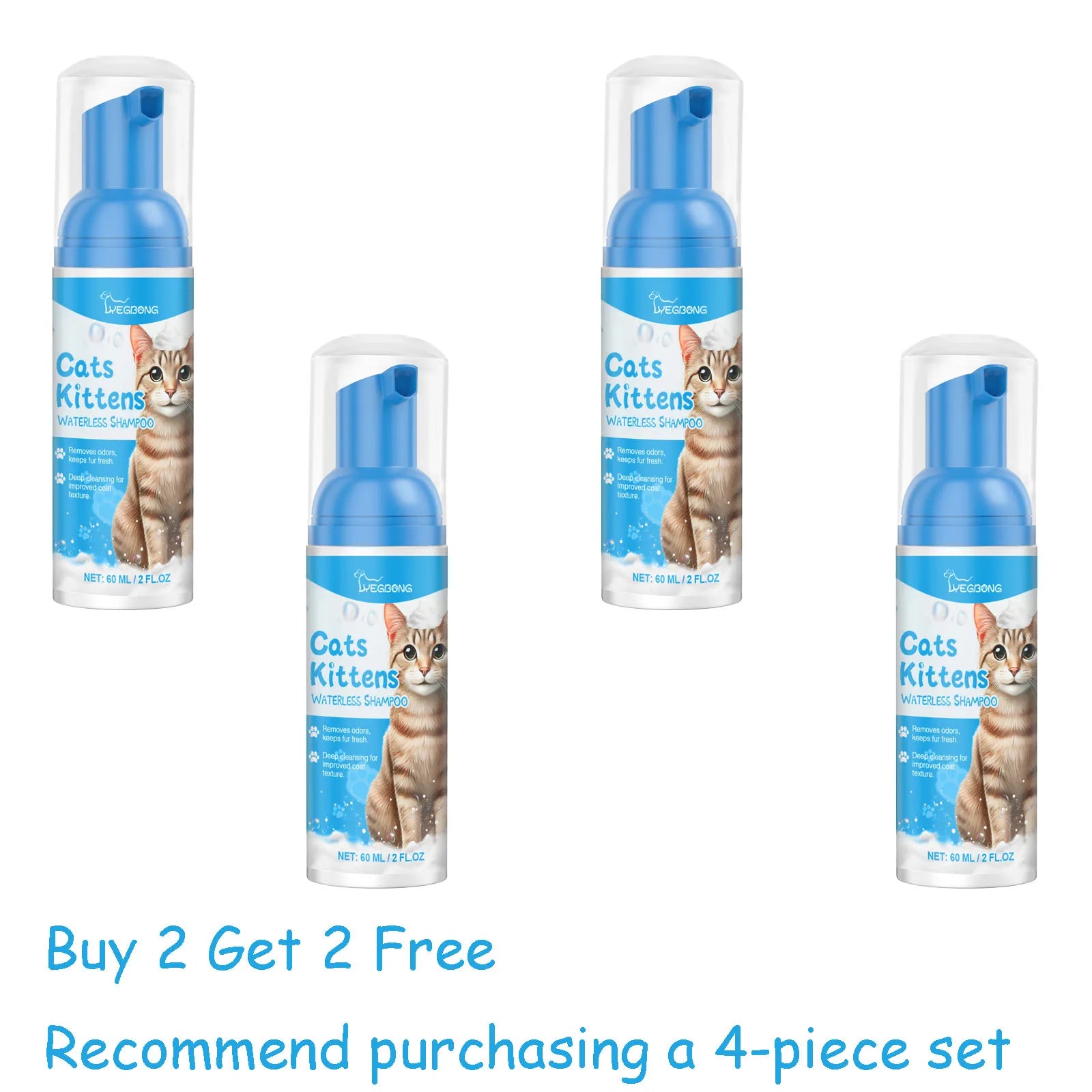 Cat No-rinse Cleaning Mousse Gentle Grooming Foam