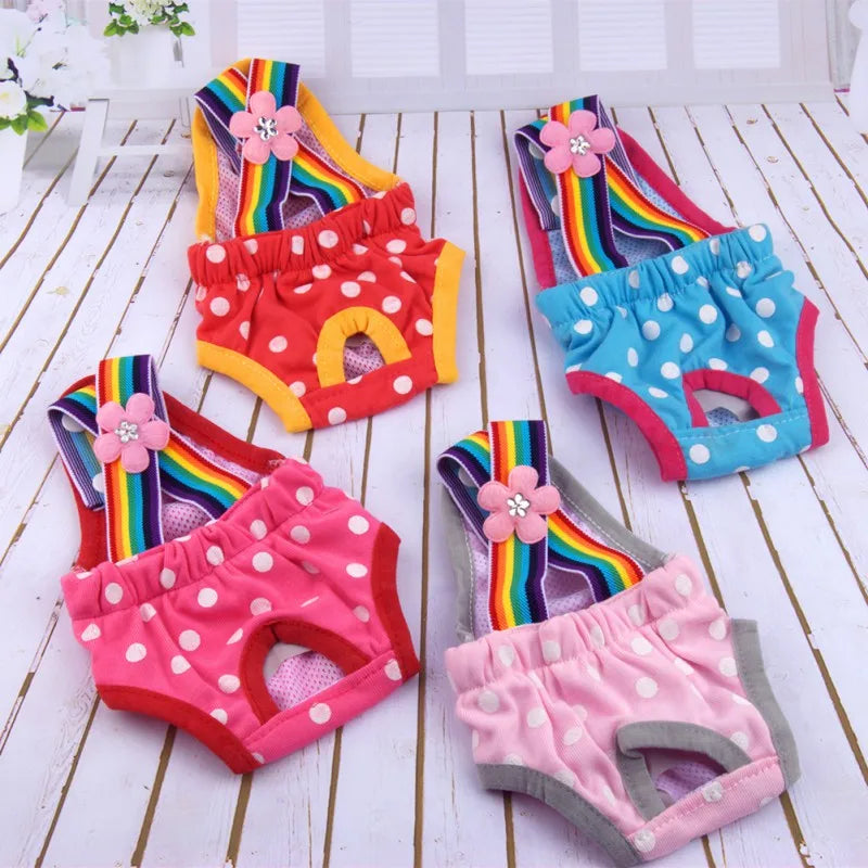 Dots Pet Dog Shorts Diaper Sanitary Physiological Pants Washable Female