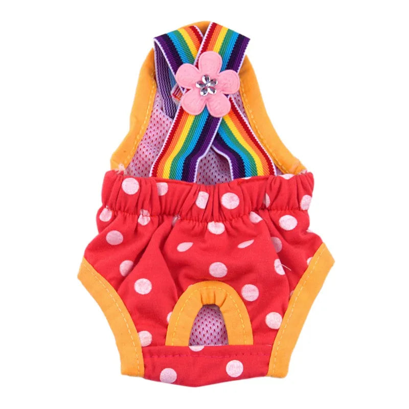 Dots Pet Dog Shorts Diaper Sanitary Physiological Pants Washable Female