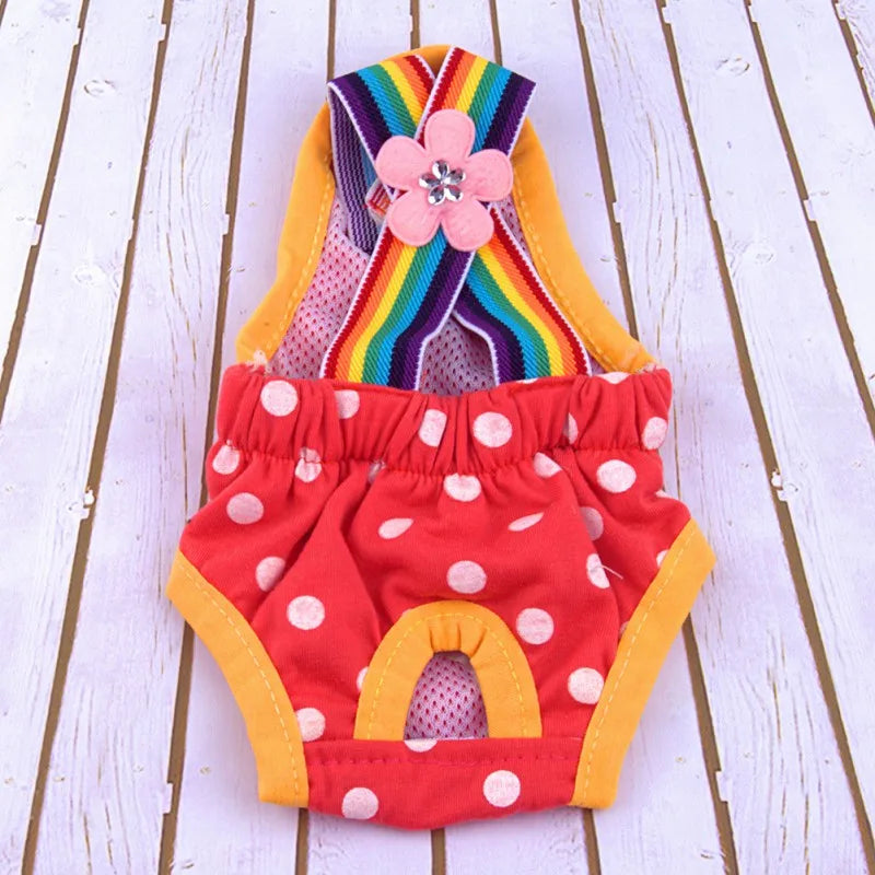 Dots Pet Dog Shorts Diaper Sanitary Physiological Pants Washable Female