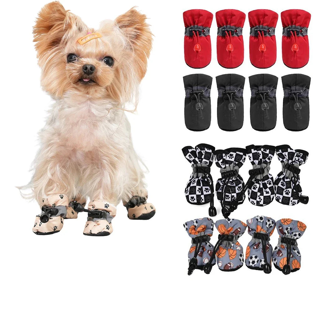 Winter Warm Strip Puppy Shoes for Small Medium Dogs