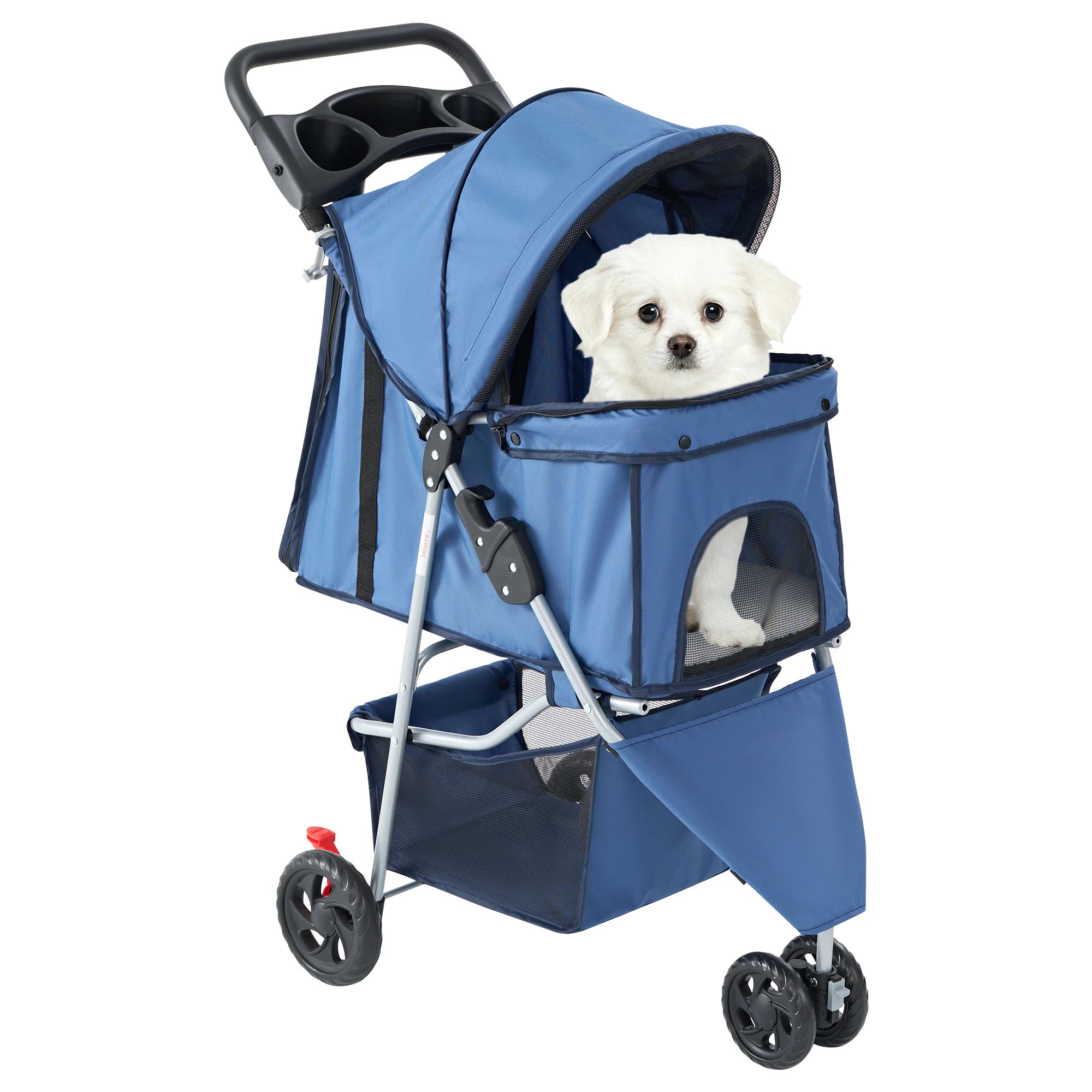3 Wheels Foldable Pet Stroller for Small Dogs and Cats