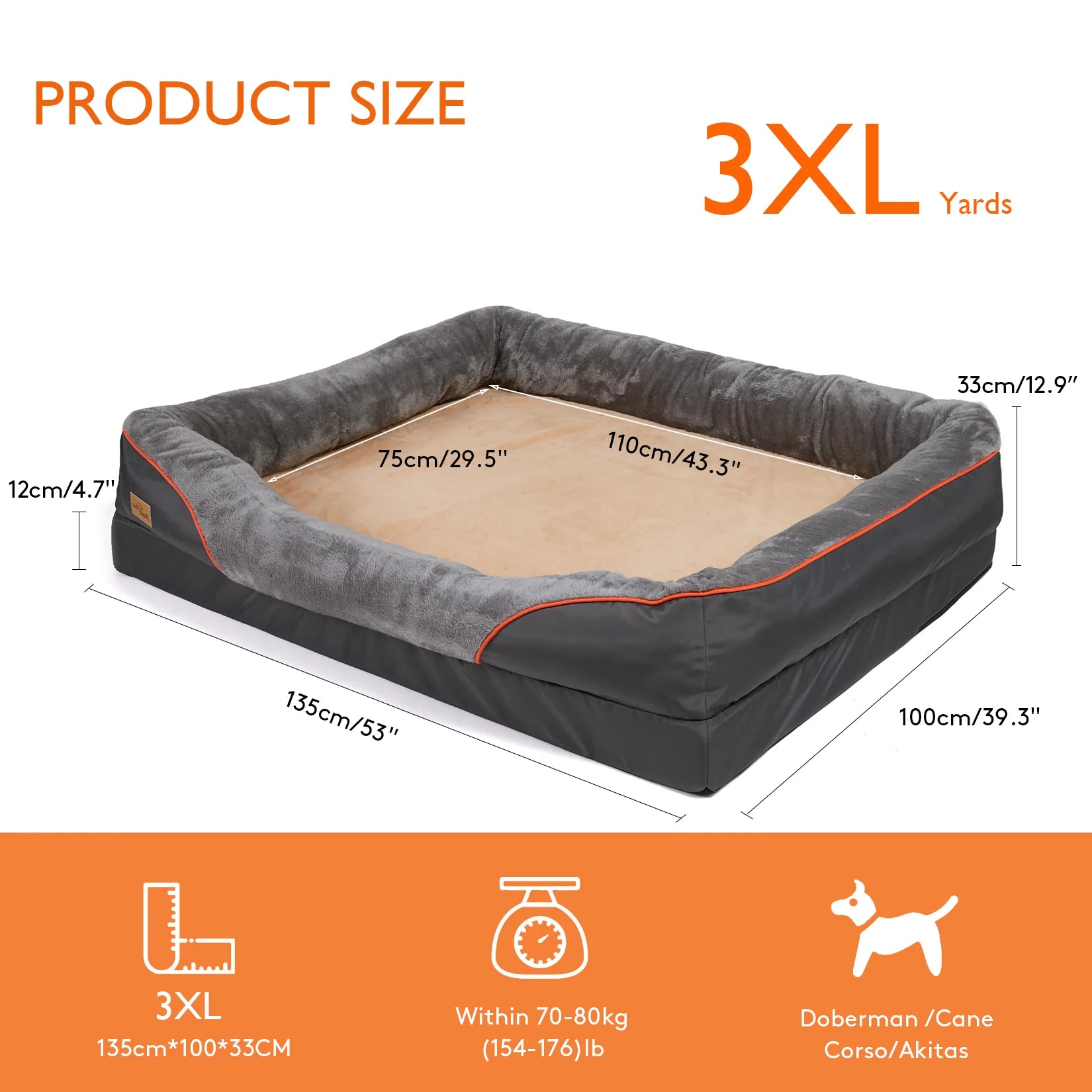 Large Dog Bed Soft Comfortable Anti Allergy