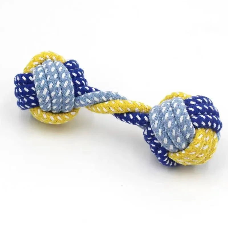 1pc Dog Toy Carrot Knot Rope Ball Cotton Rope Dumbbell