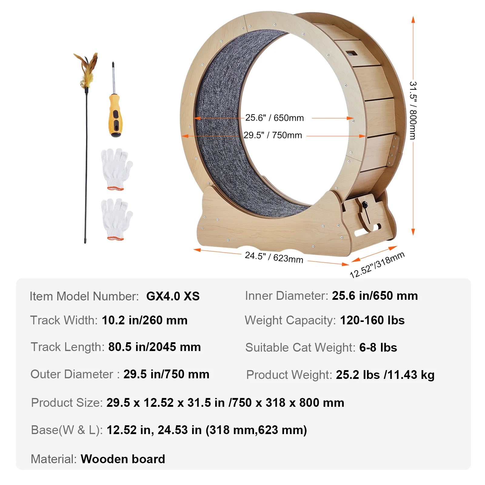 Wooden Cat Exercise Wheel \