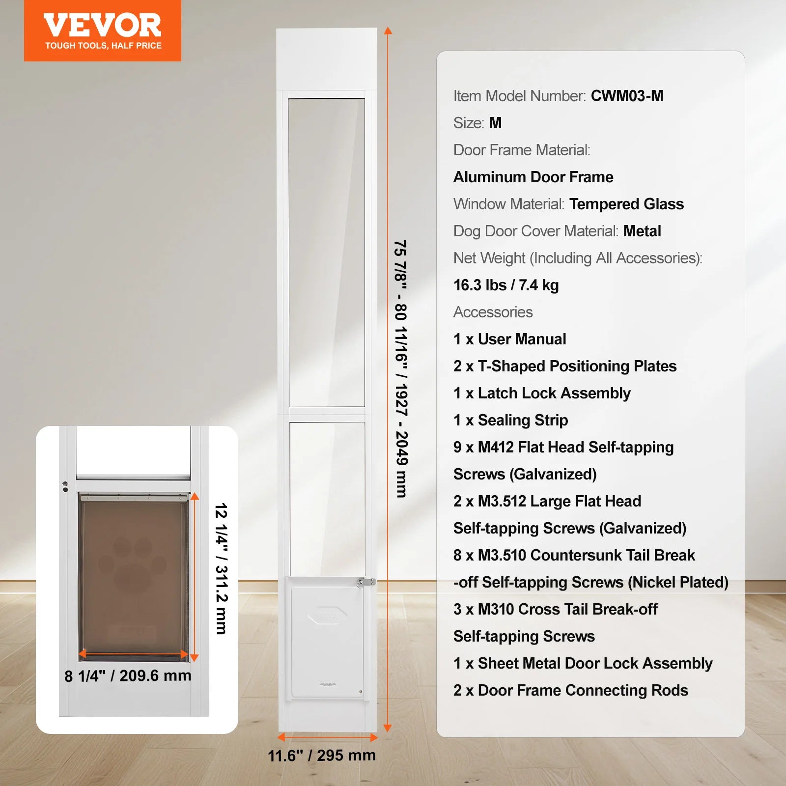 Dog Door Sliding Glass Door Adjustable Height