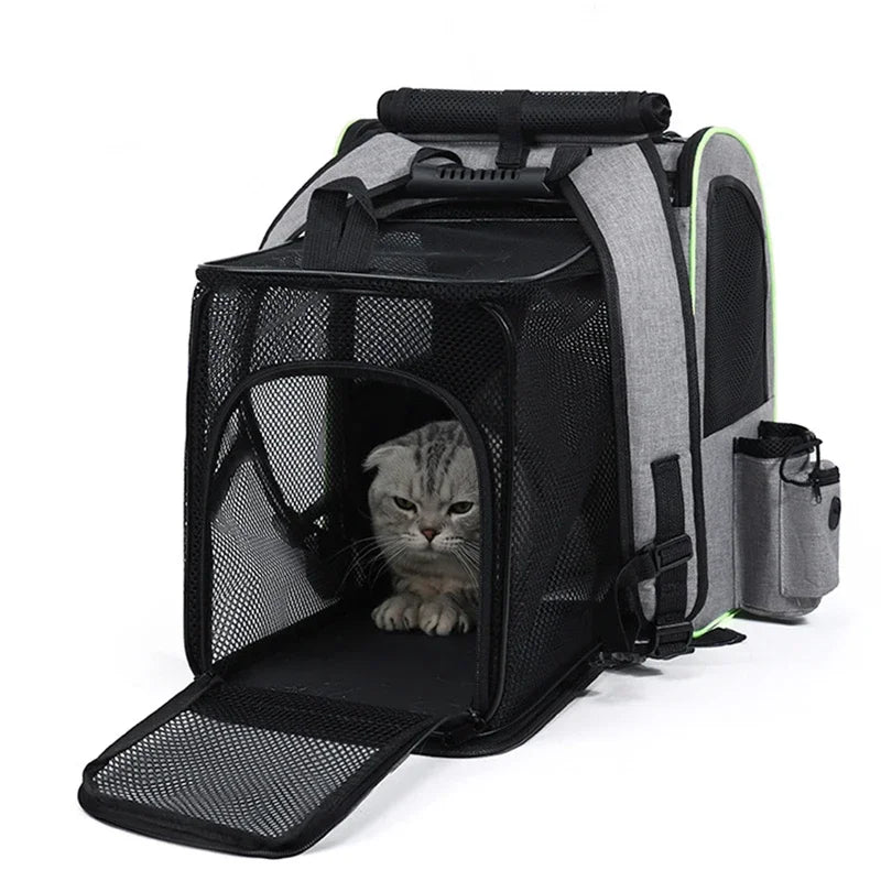 Cat Carrier Expandable Cat Backpack with Shade Cover