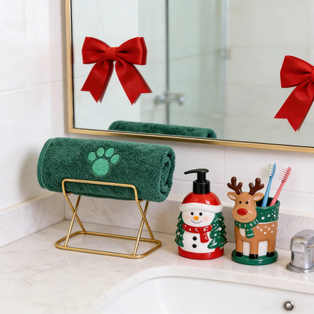 Christmas Dog Bath Towel - Absorbent