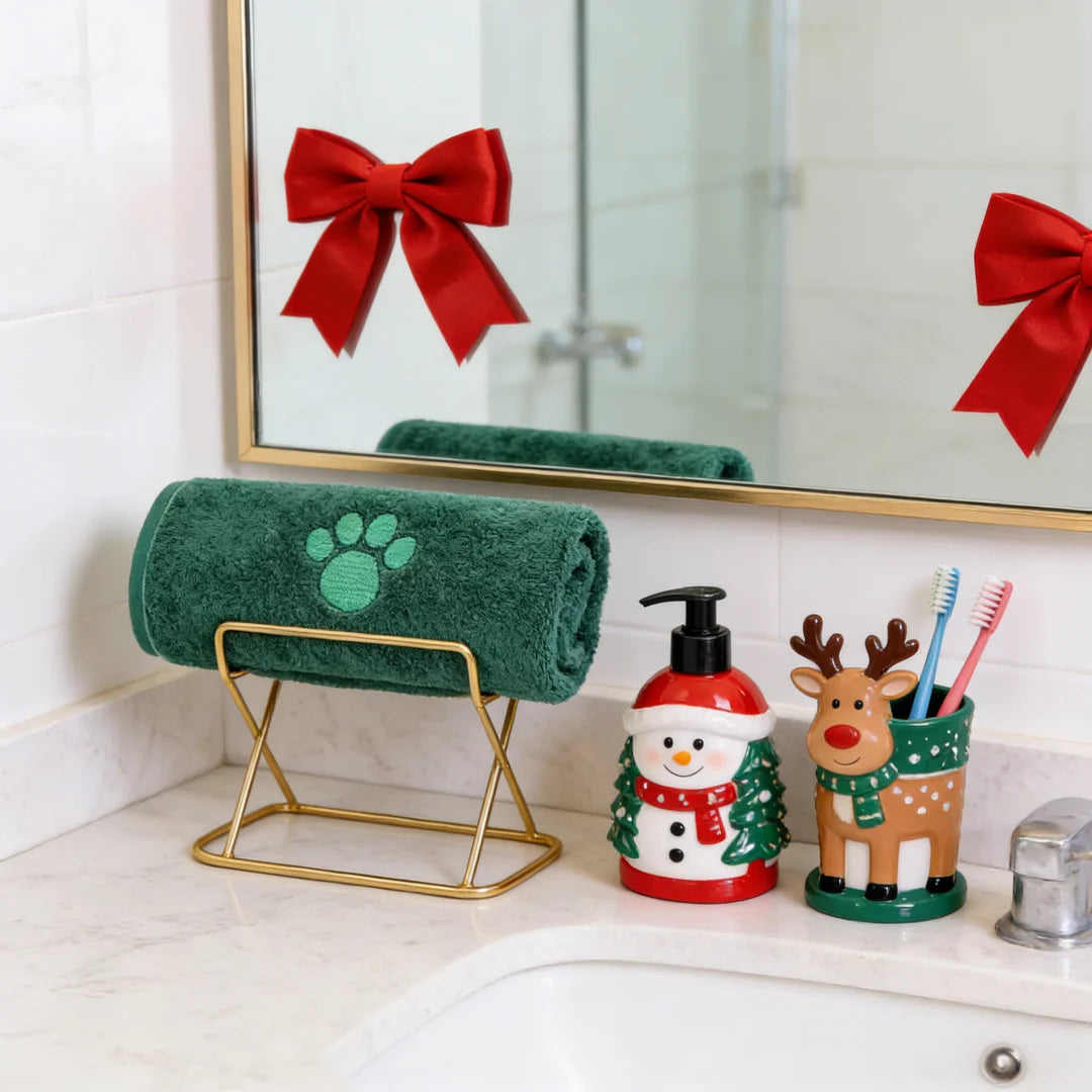 Christmas Dog Bath Towel - Absorbent