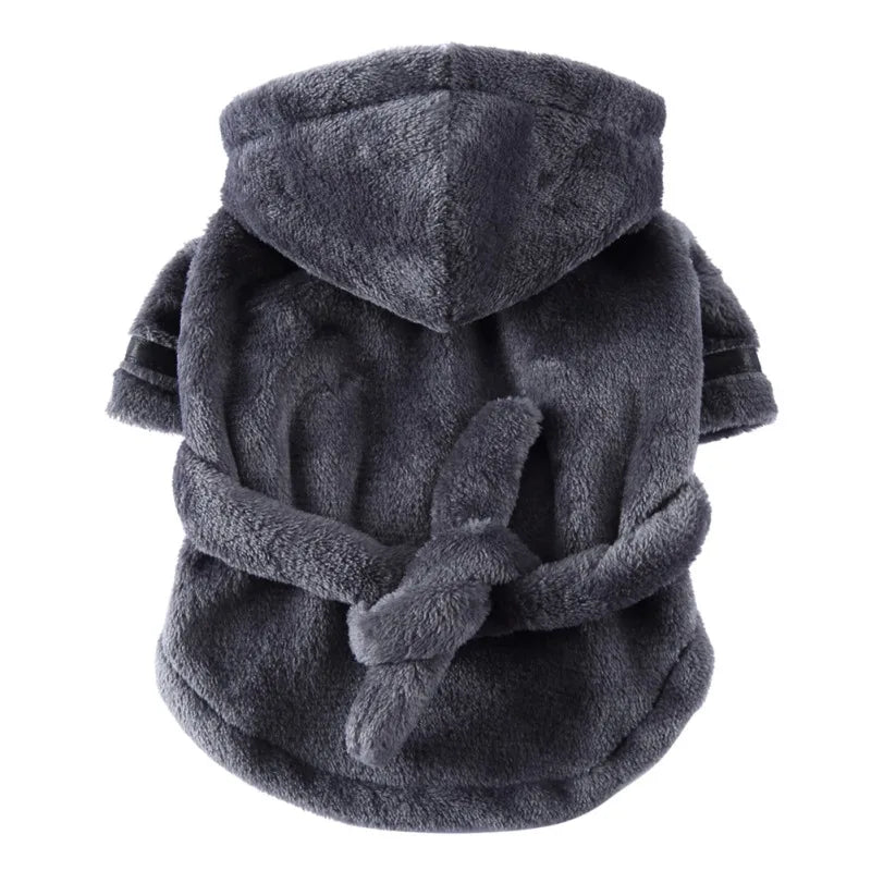 Pet Dog Bathrobe with Hooded Dog Pajamas