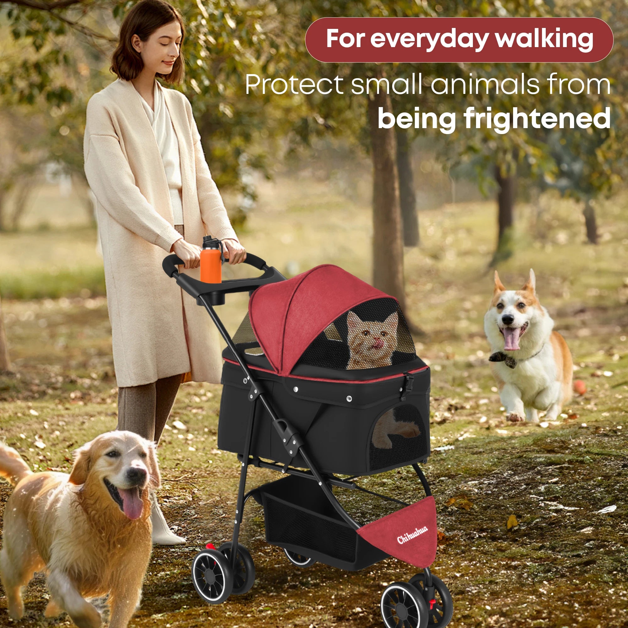 Pet Stroller For Small Medium Cats Dogs