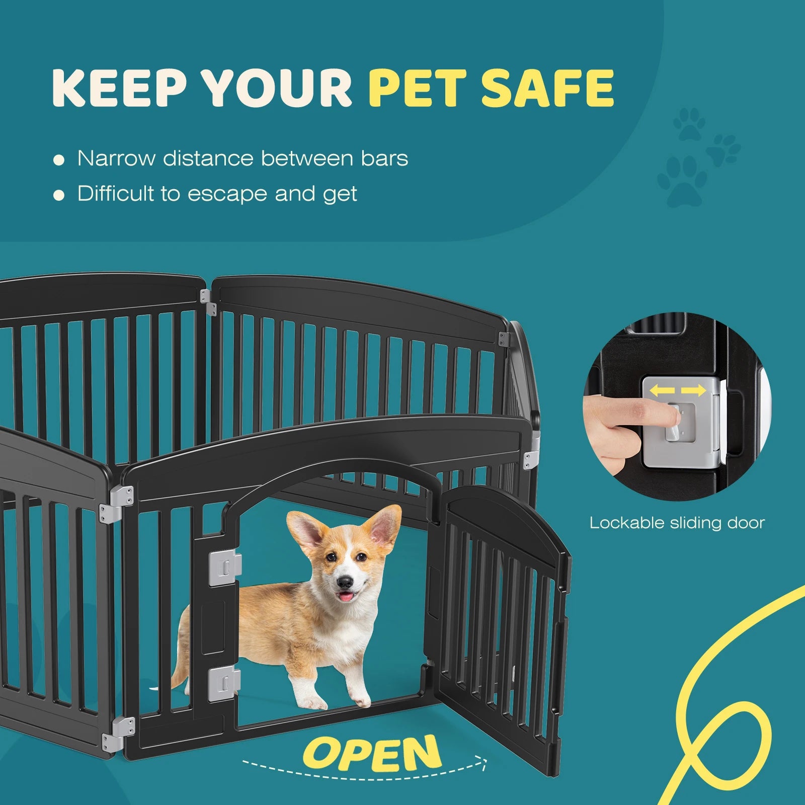JHK Plastic Dog Playpen 6 Panel 24IN