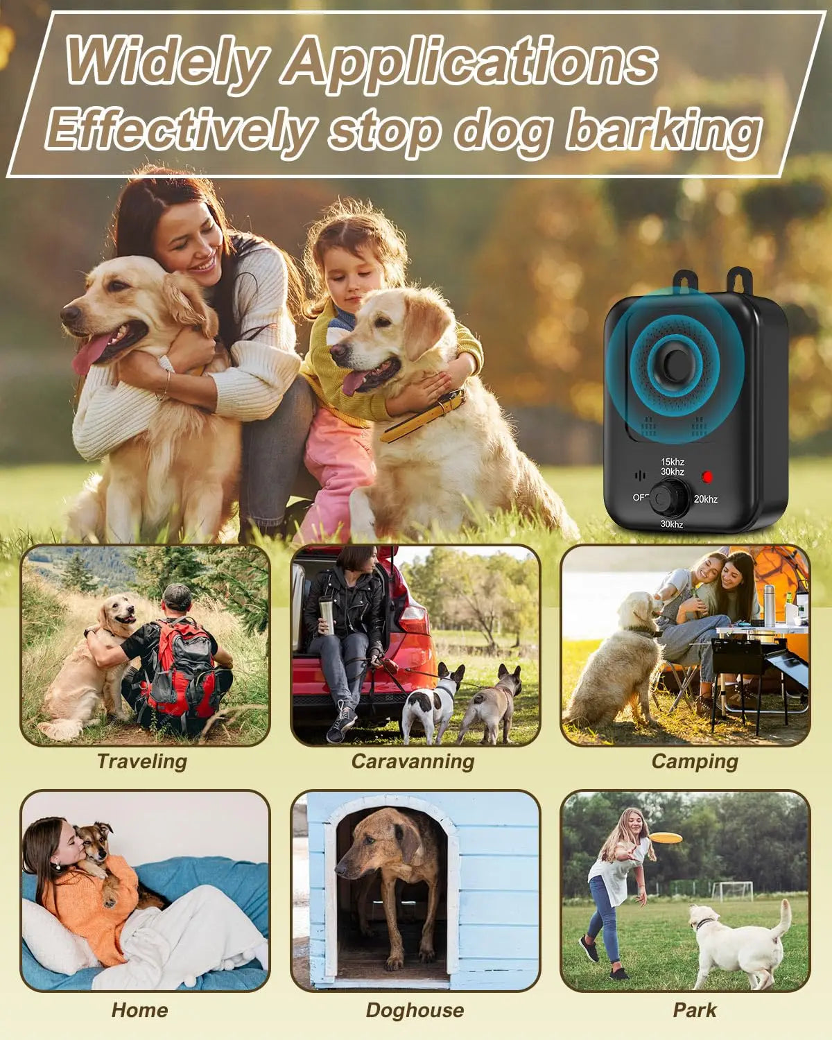 Automatic anti-barking device for dog barking control