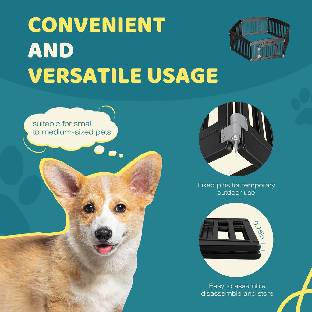 JHK Plastic Dog Playpen 6 Panel 24IN