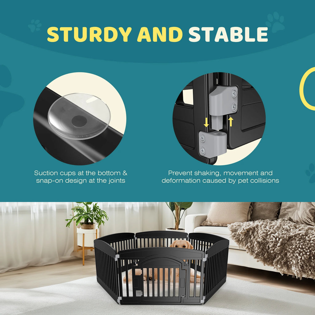 JHK Plastic Dog Playpen 6 Panel 24IN