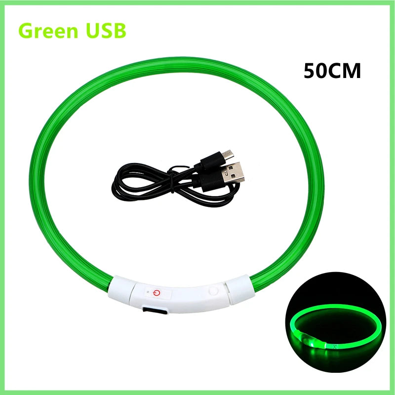 USB Rechargeable Luminous Collar for Large Small Dogs