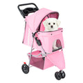 3 Wheels Foldable Pet Stroller for Small Dogs and Cats