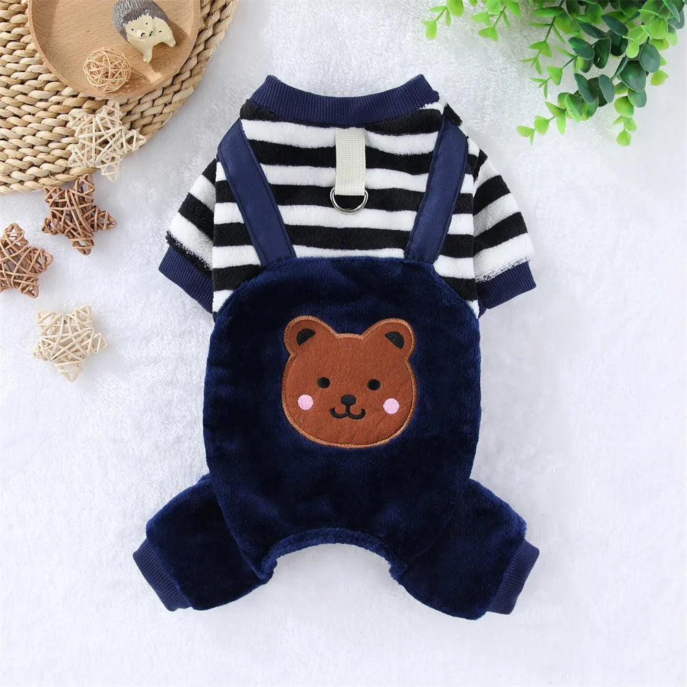 Autumn Winter Pet Dog Soft Fleece Clothes Warm Jumpsuit