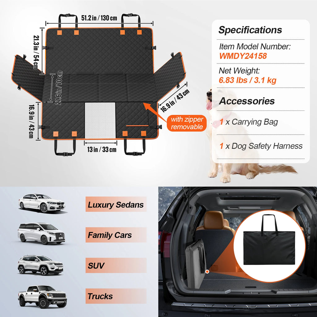 Back Seat Extender Dog Car Seat Cover for Back Seat