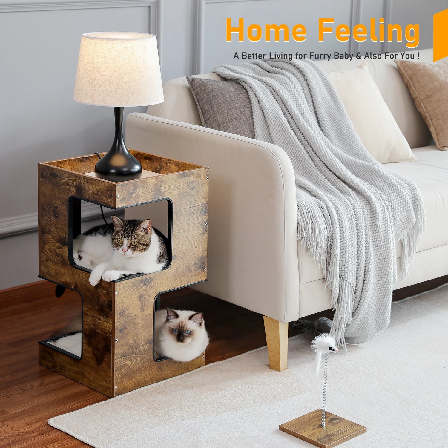 Wood Cat Condo House Bed