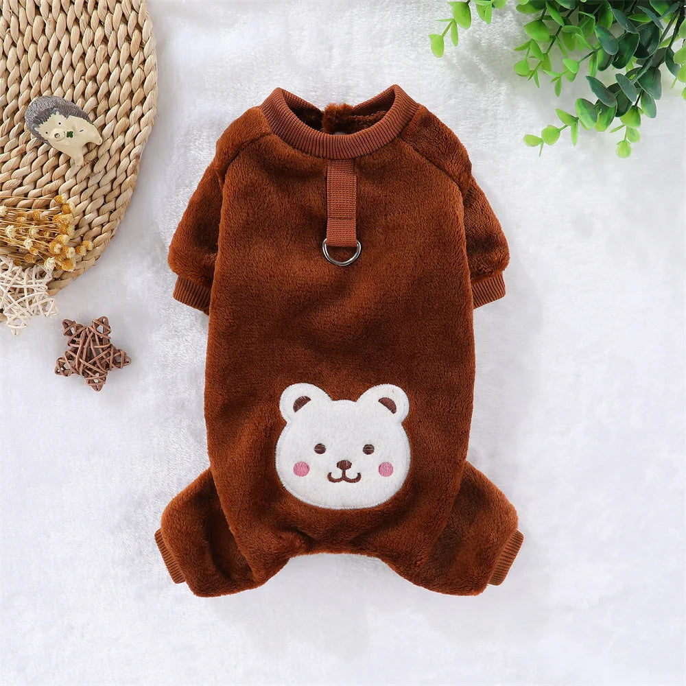 Autumn Winter Pet Dog Soft Fleece Clothes Warm Jumpsuit