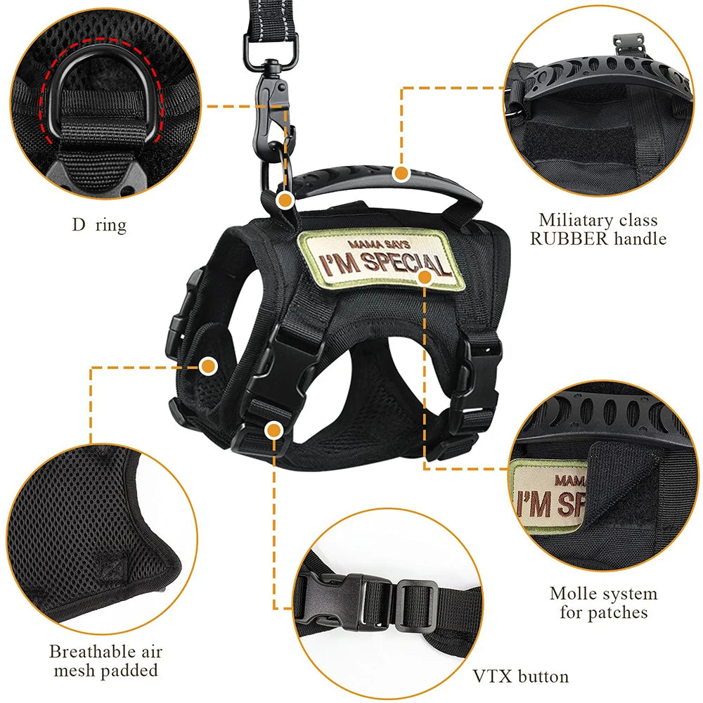 Tactical Harness with Leash Set