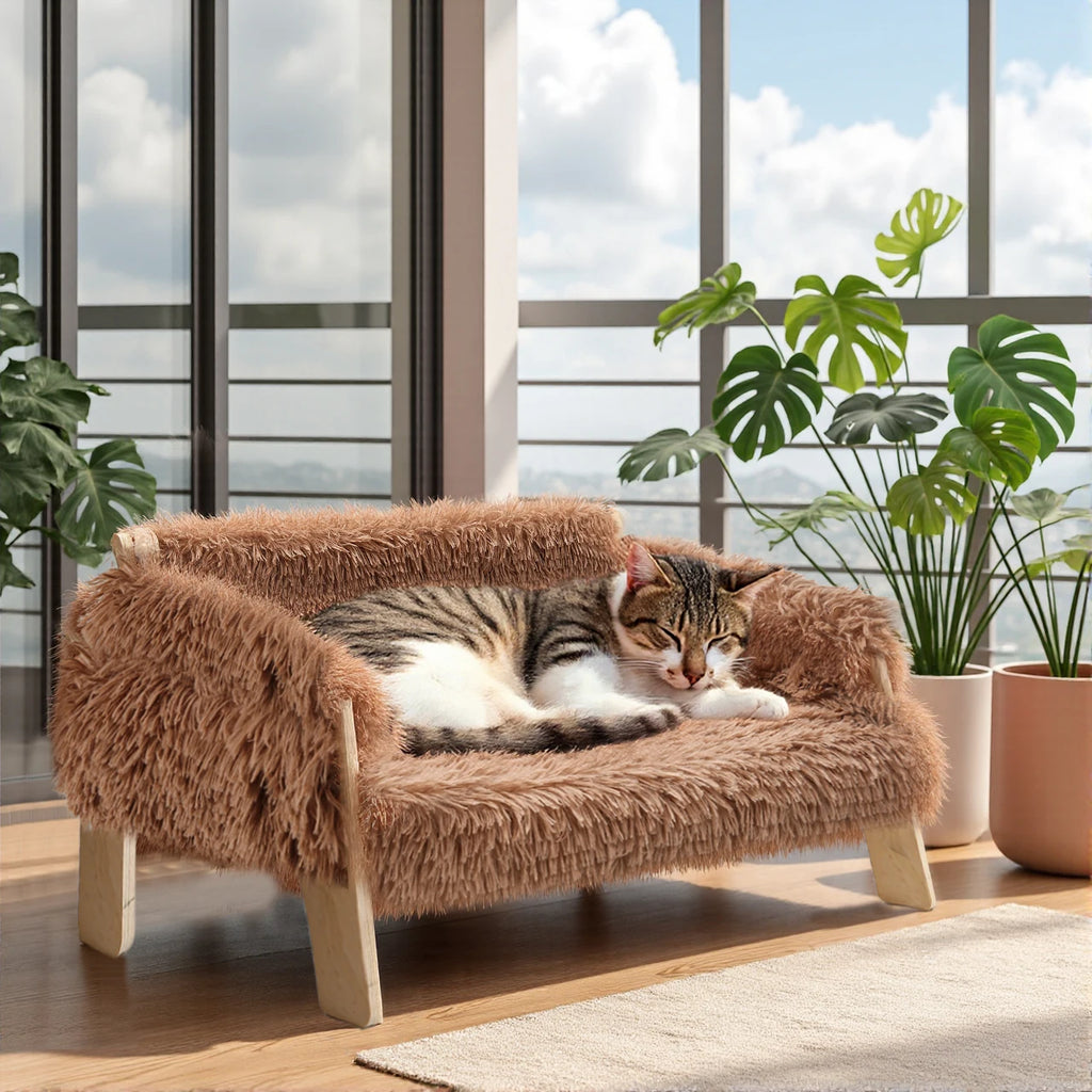Large Cat Bed Sturdy Wooden Leg Raised