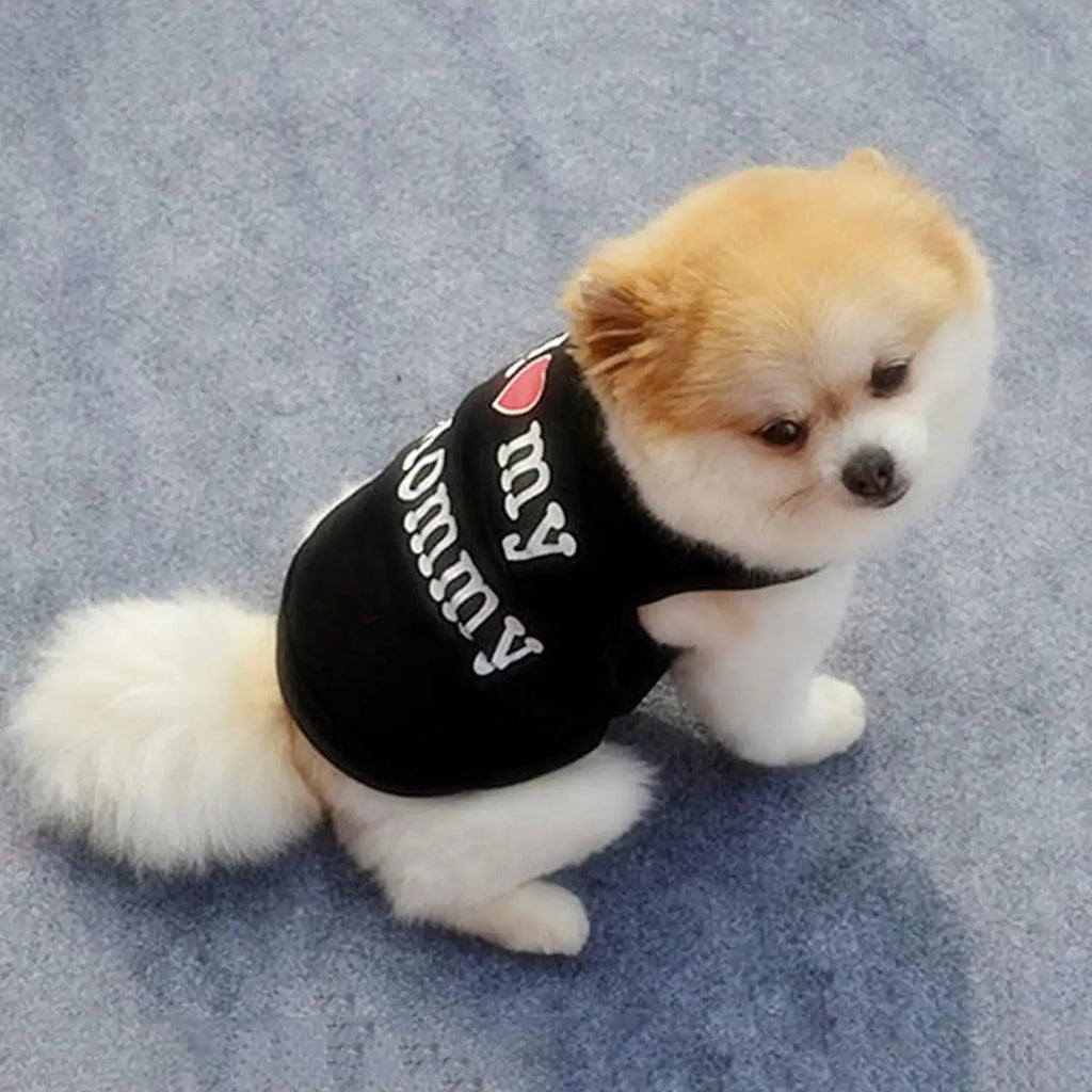 Pet Dog Vest T-Shirt I Love My Daddy Mommy Vest