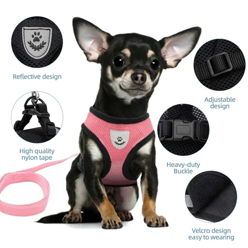 1pc-cat traction vest, walking leash, puppy dog collar