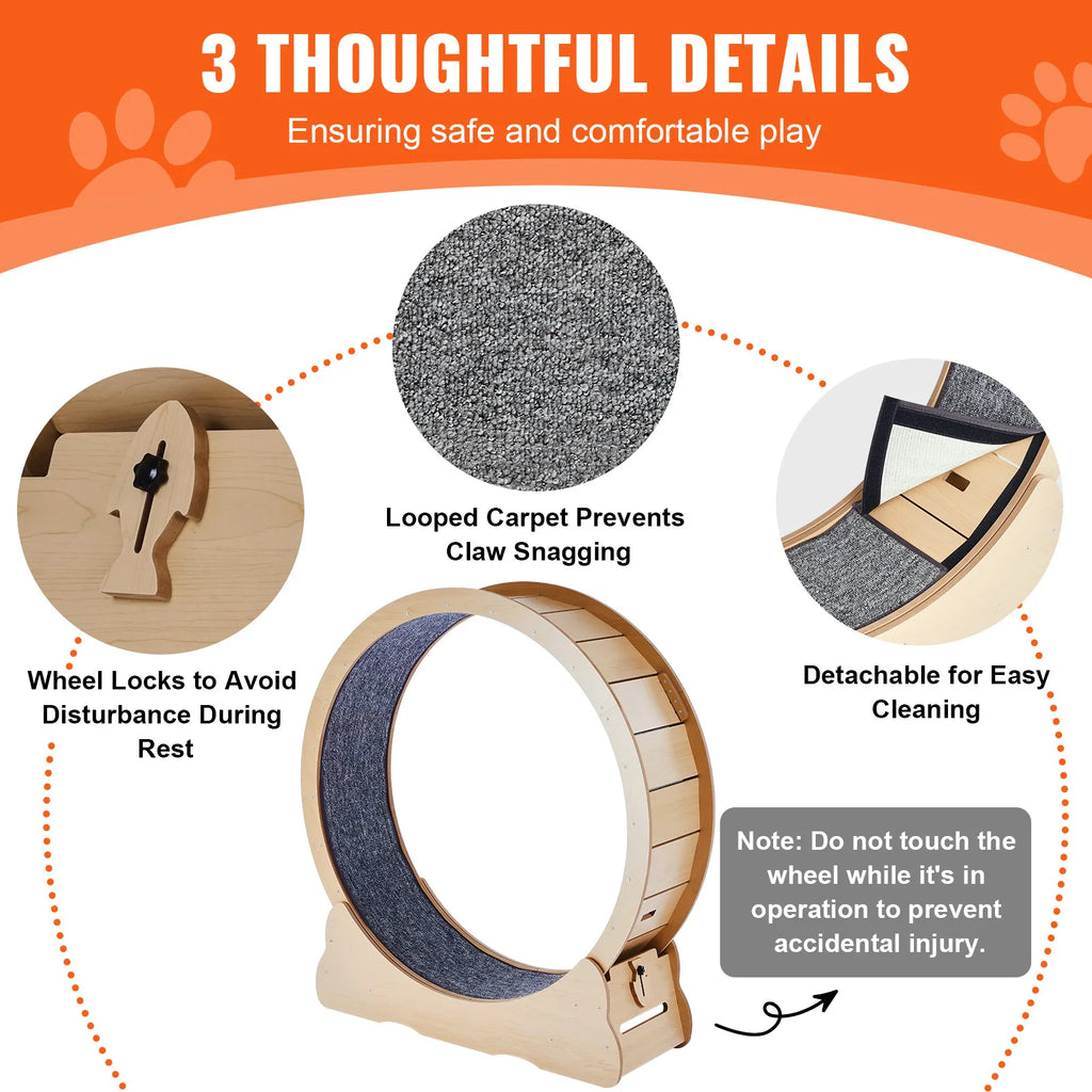 SucceBuy Wooden Cat Exercise Wheel