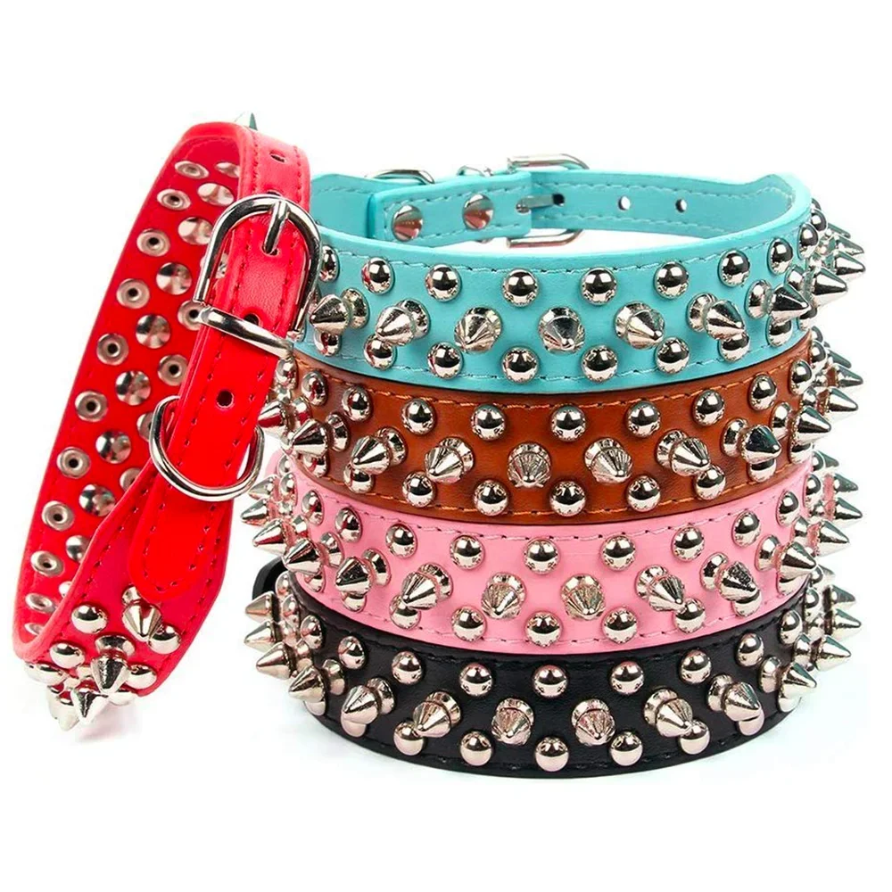 Adjustable Leather Pet Dog Collar