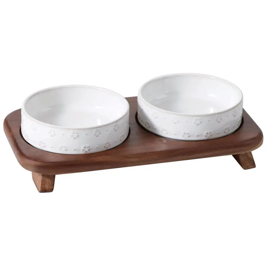 6.1inch Raised Double Cat Bowls Set