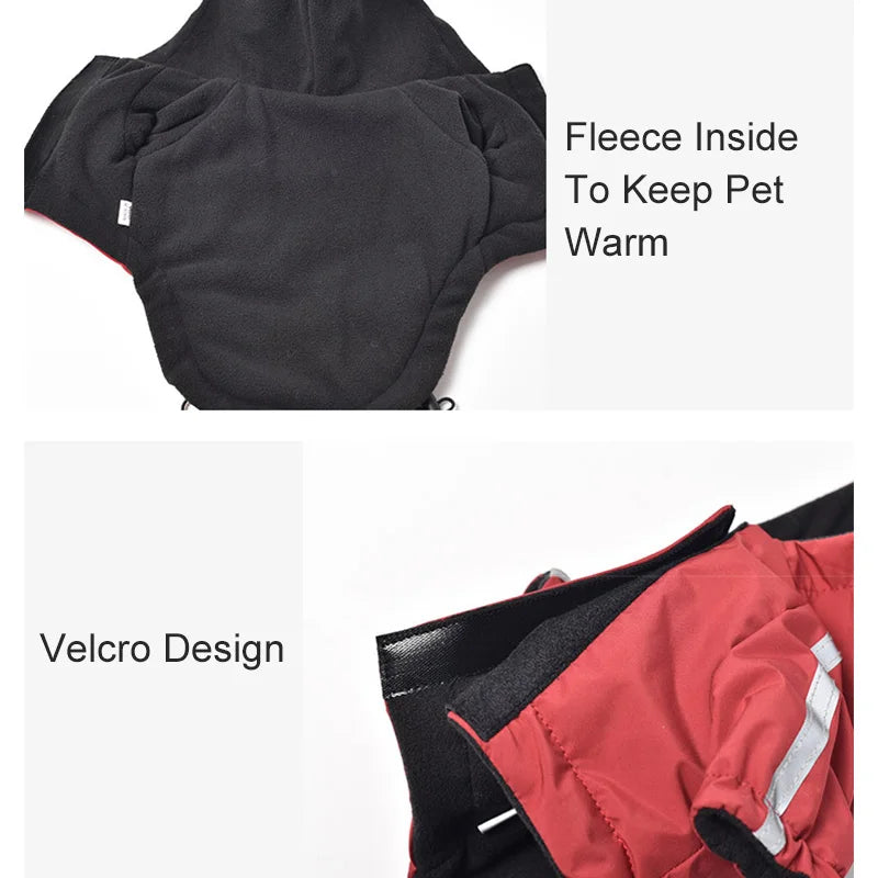 Autumn Winter Pet Dog Waterproof Warm Coat Cotton Hooded