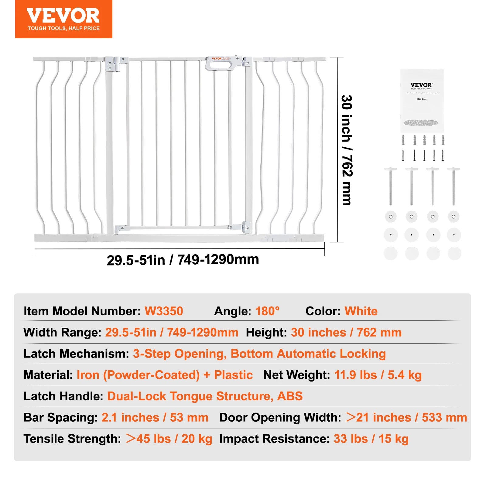 Baby Gate 28/30/36 Inches High Dog Gate