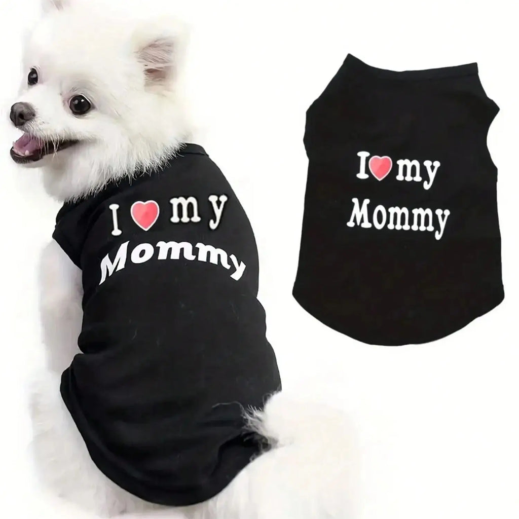 Pet Dog Vest T-Shirt I Love My Daddy Mommy Vest