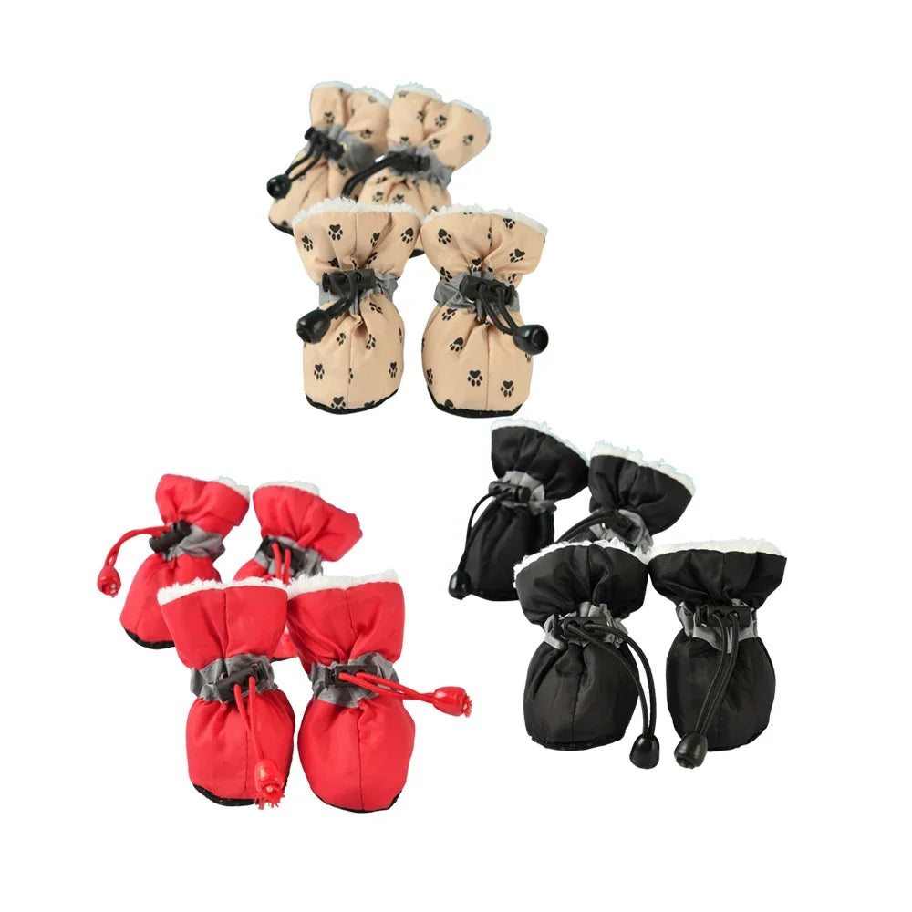 Winter Warm Strip Puppy Shoes for Small Medium Dogs