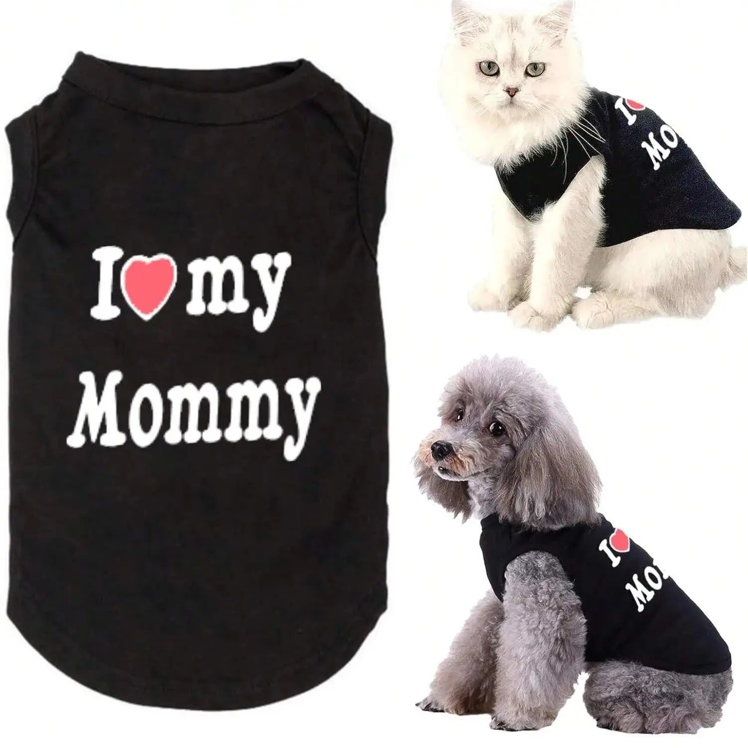 Pet Dog Vest T-Shirt I Love My Daddy Mommy Vest