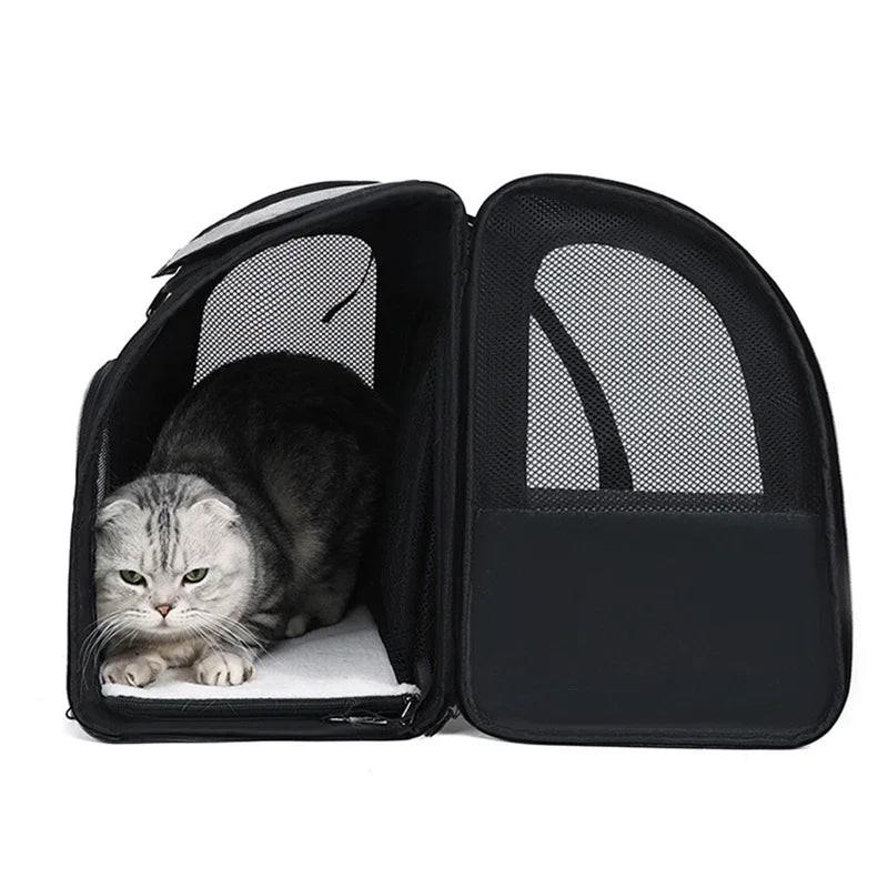 Cat Carrier Expandable Cat Backpack with Shade Cover