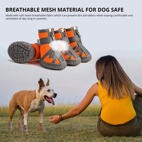 4pcs/set Waterproof Summer Dog  Anti-slip Rain Boots