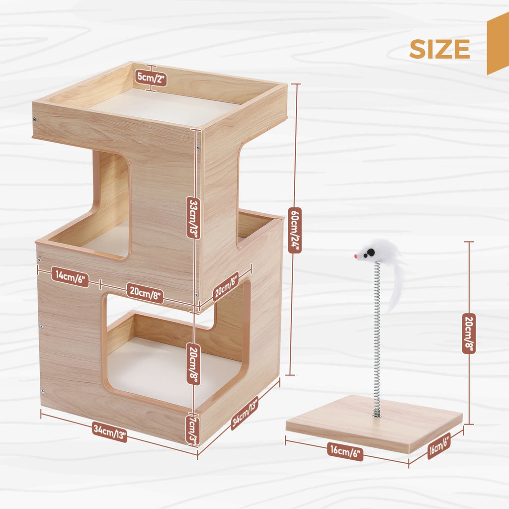 Wood Cat Condo House Bed