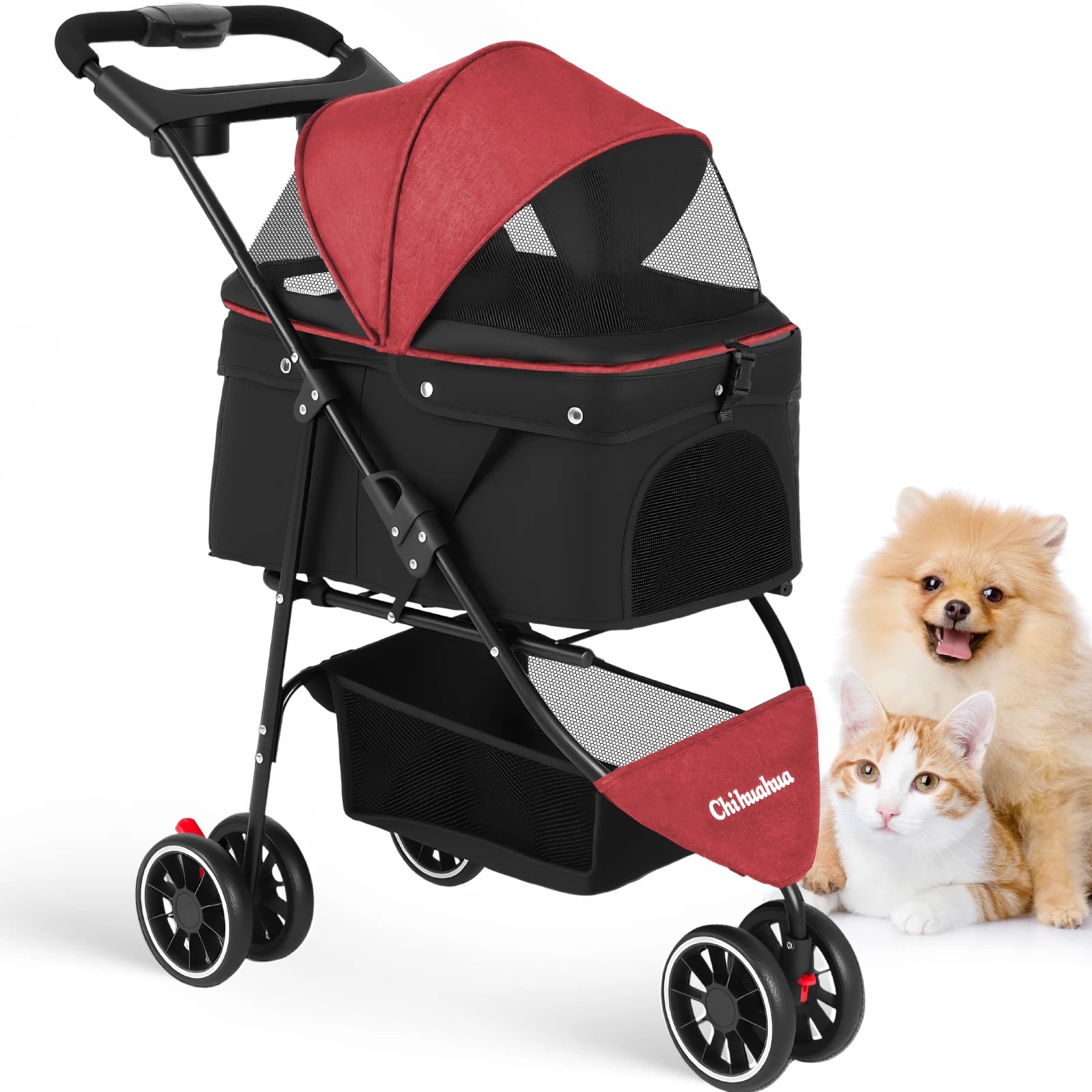 Pet Stroller For Small Medium Cats Dogs