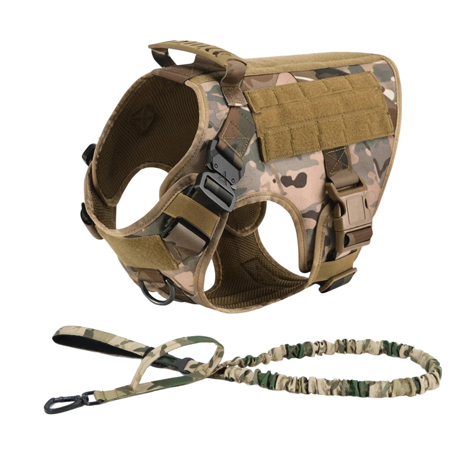 Tactical Dog Harness Collar Leash Pouches