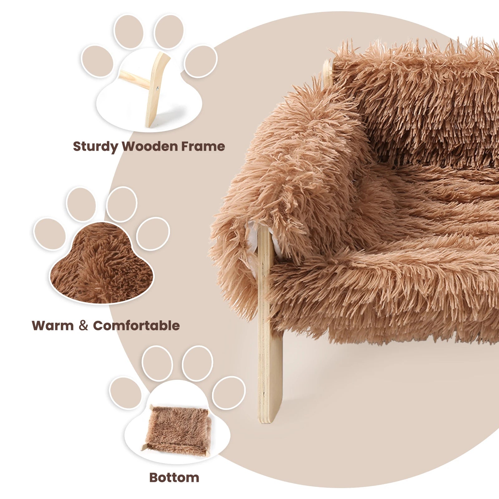 Large Cat Bed Sturdy Wooden Leg Raised