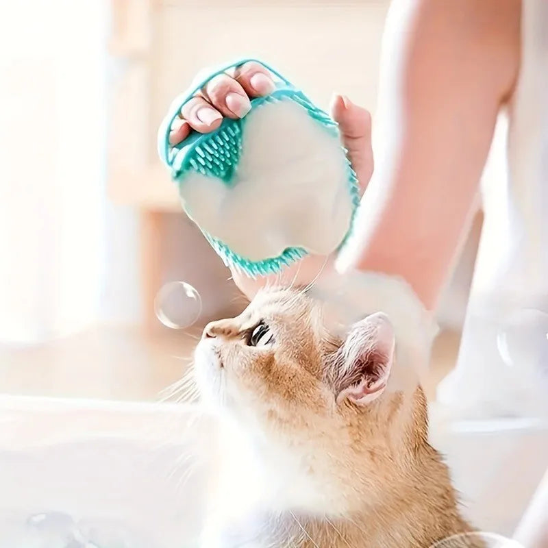 Pet Massage Brush & Shampoo Dispenser